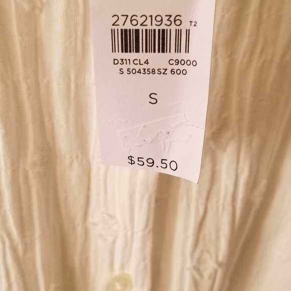 Loft White Button Down Blouse NWT - Picture 3 of 8